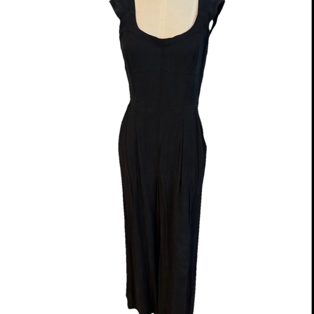 Madewell Black Sleeveless Wide-Leg Dress